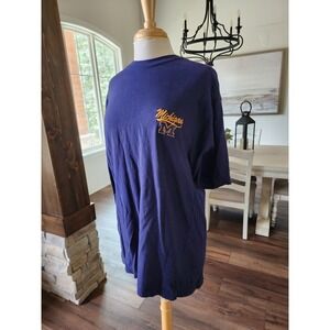 Proedge Michigan Wolverines T Shirt Large L Blue Embroidered NCAA Football‎ VTG